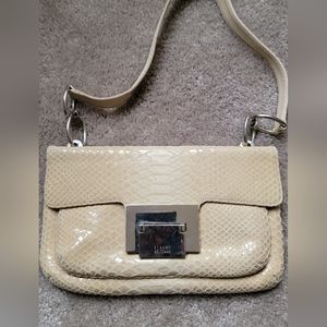 Stuart Weitzman cream snakeskin bag